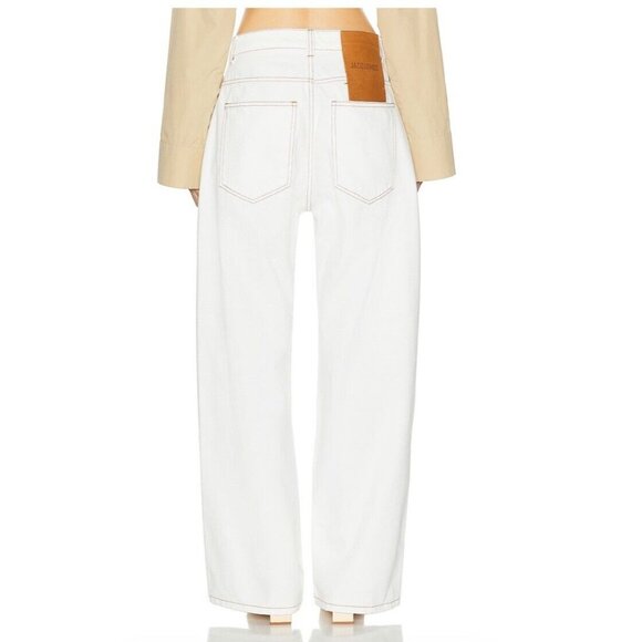 JACQUEMUS Le De Nimes Large Jeans Off White & Tabac - Picture 4 of 4